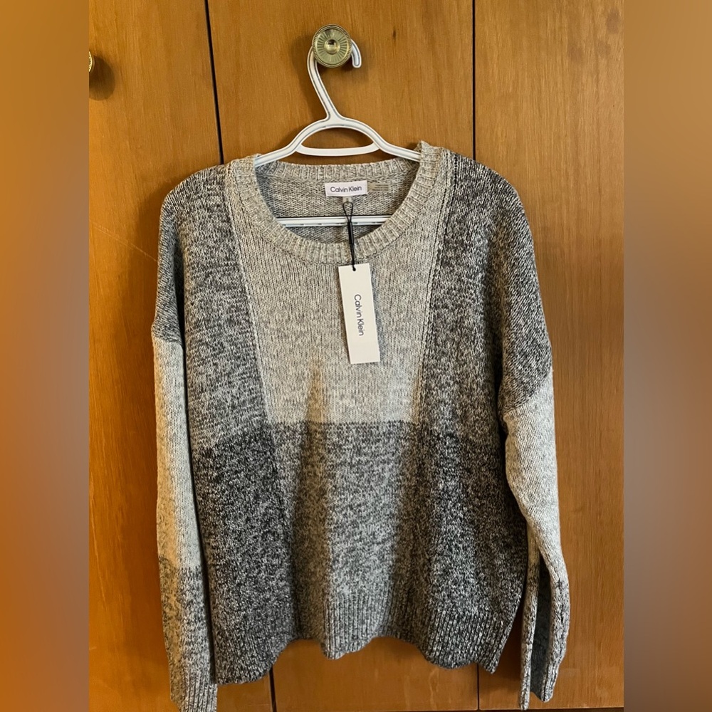 Calvin Klein Heather Gray Knit Pullover